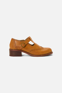 Princess Highway - Tan T Bar Brogue Shoe - tan