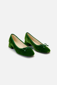 Princess Highway - Velvet Bow Slip On Shoe - green