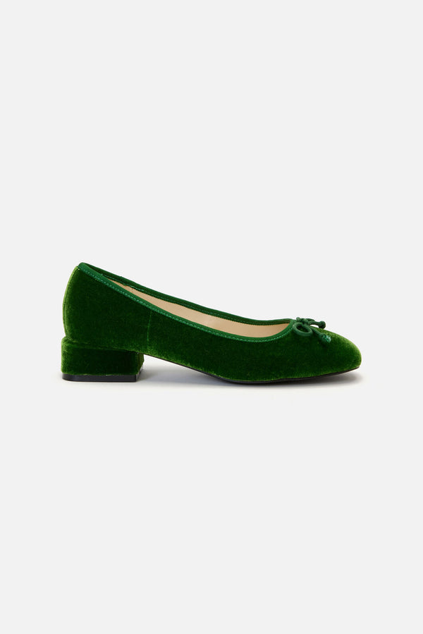Princess Highway - Velvet Bow Slip On Shoe - green