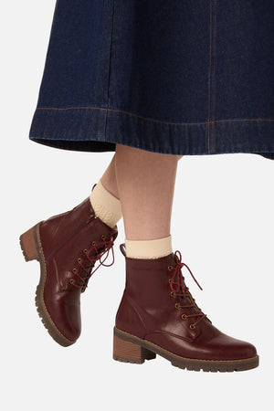 Princess Highway - Plum Lace Up Boot - plum