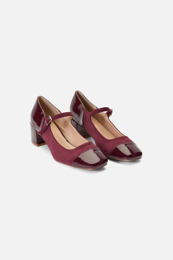 Princess Highway - Plum Two Fabric Mary Jane - plum