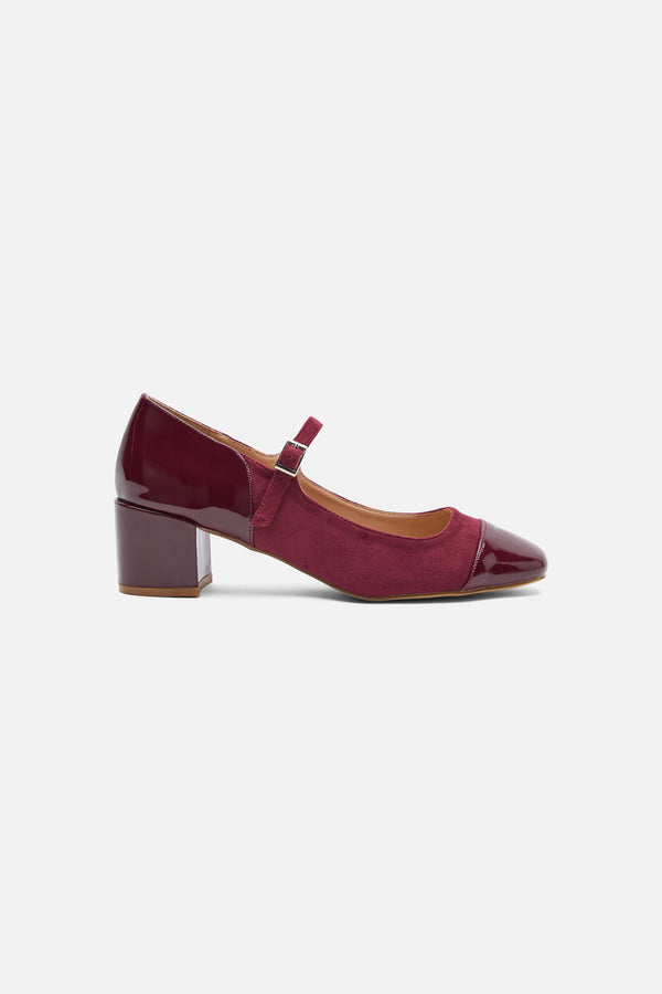 Princess Highway - Plum Two Fabric Mary Jane - plum