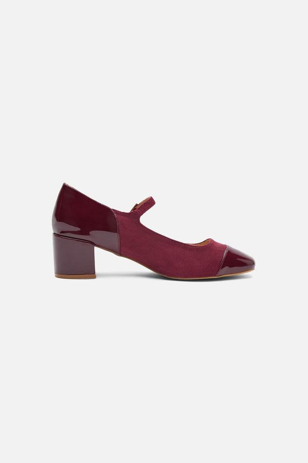 Princess Highway - Plum Two Fabric Mary Jane - plum