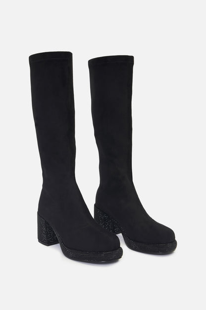 Princess Highway - Glitter Sole Knee Boot - black