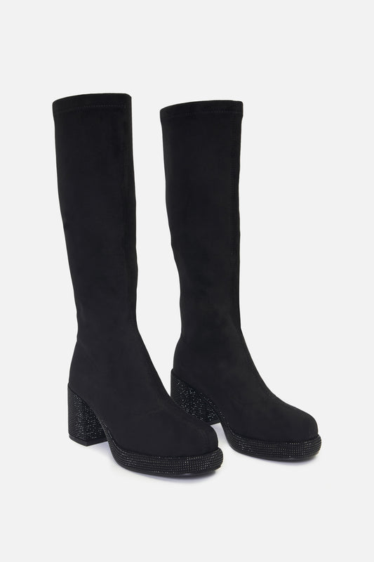 Princess Highway - Glitter Sole Knee Boot - black