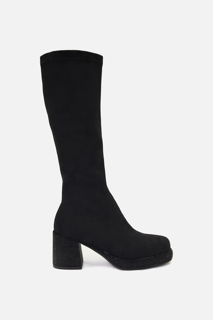 Princess Highway - Glitter Sole Knee Boot - black