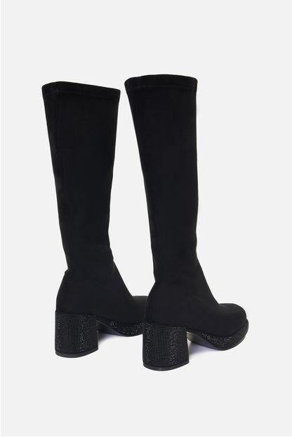 Princess Highway - Glitter Sole Knee Boot - black