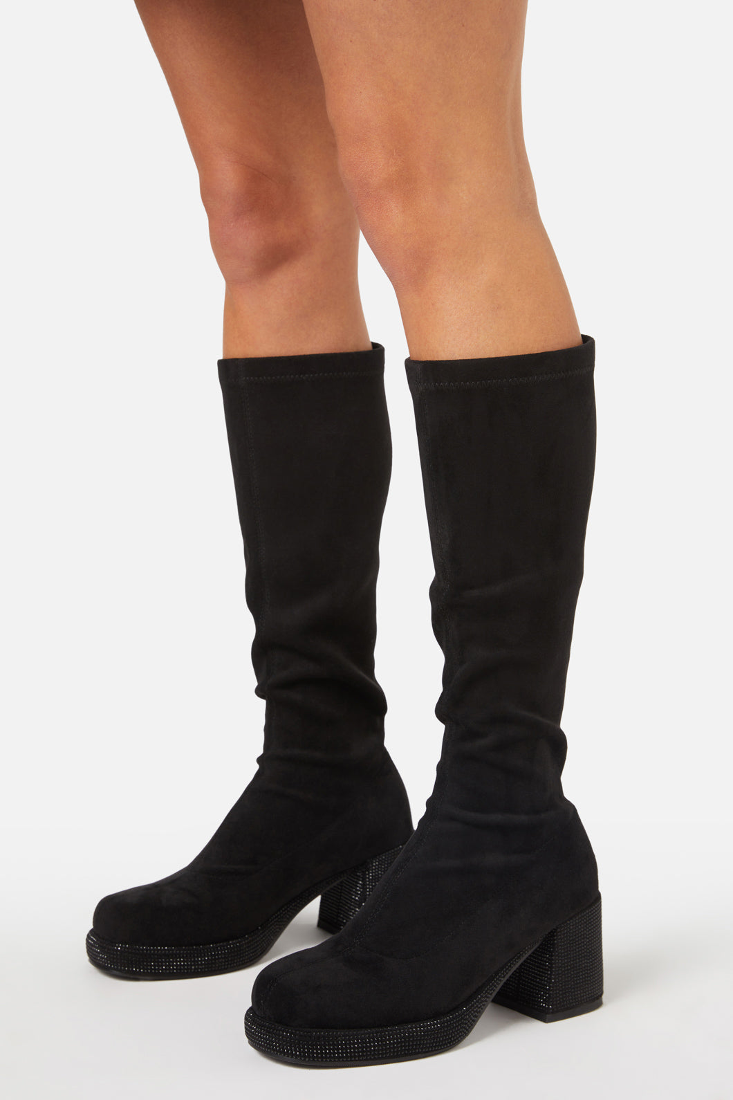 Princess Highway - Glitter Sole Knee Boot - black