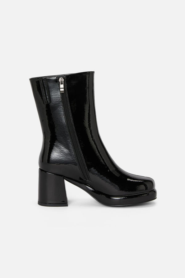 Princess Highway - Black Patent Short Boot - black