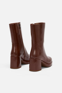 Princess Highway - Chocolate Patent Short Boot - chocolate