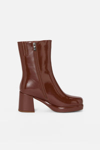 Princess Highway - Chocolate Patent Short Boot - chocolate