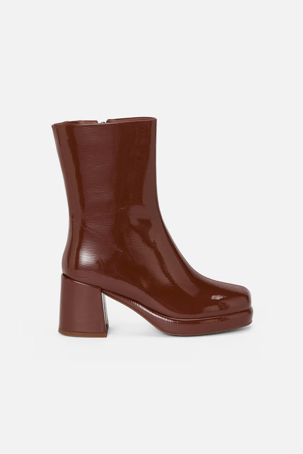 Princess Highway - Chocolate Patent Short Boot - chocolate