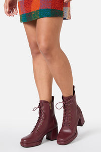 Princess Highway - Plum Platform Lace Up Boot - plum