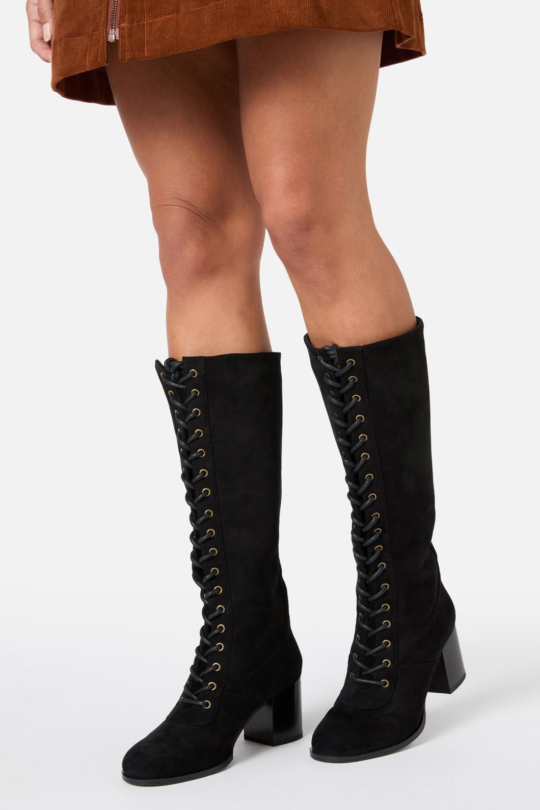 Princess Highway - Black Lace Up Knee High Boot - black
