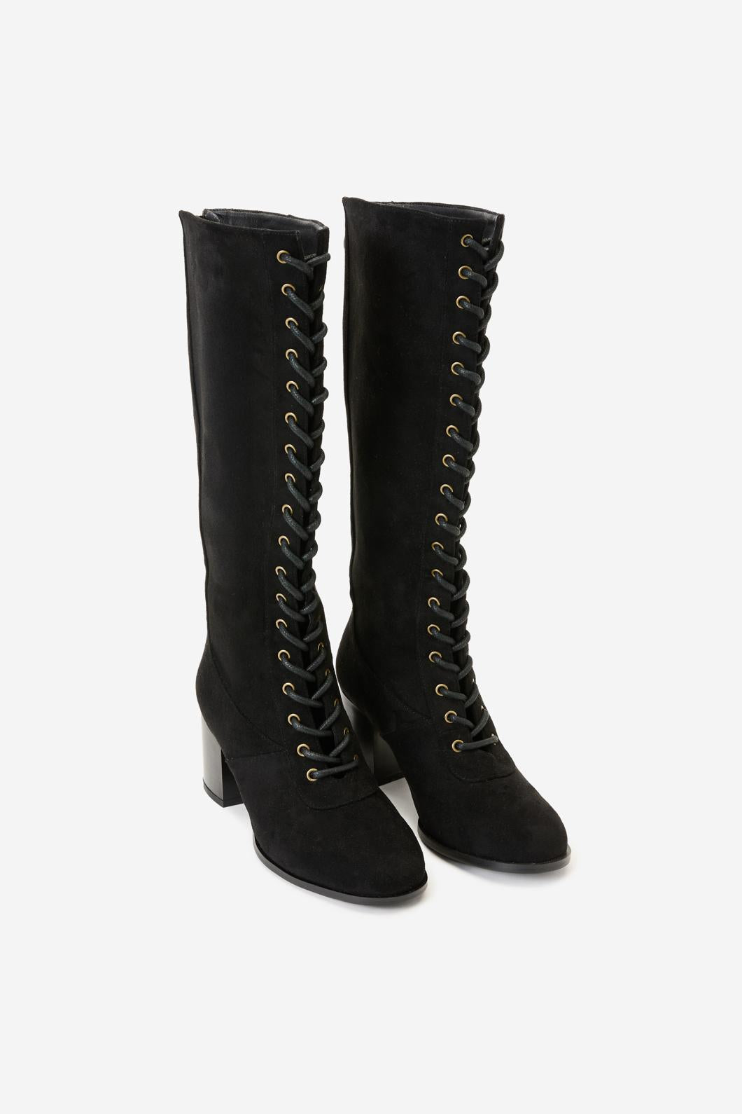 Princess Highway - Black Lace Up Knee High Boot - black