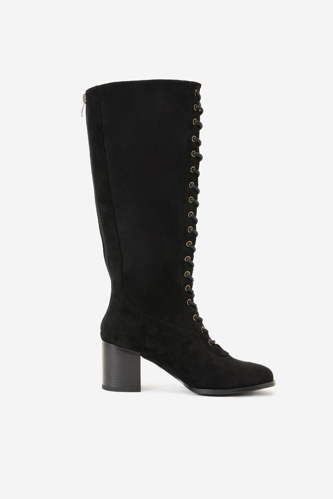 Princess Highway - Black Lace Up Knee High Boot - black