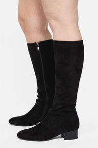 Princess Highway - Knee High Faux Suede Boot - black