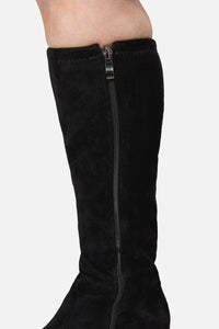 Princess Highway - Knee High Faux Suede Boot - black