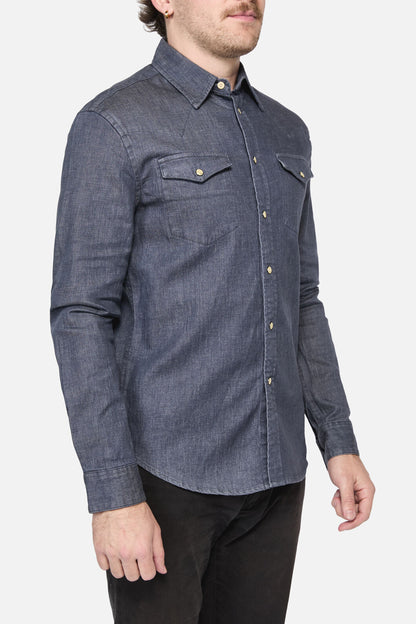 Revival - Hidden Western Shirt - denim