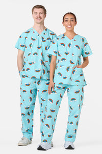 Scrubs With Love - Over The Rainbow Scrub Set - blue