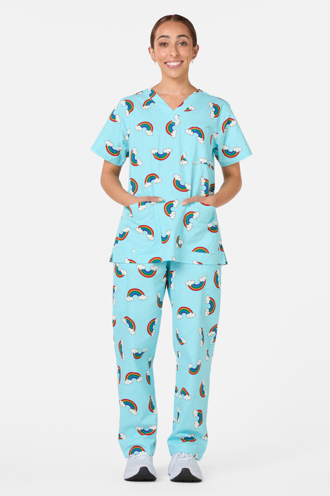 Scrubs With Love - Over The Rainbow Scrub Set - blue