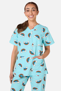 Scrubs With Love - Over The Rainbow Scrub Set - blue