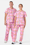 Scrubs With Love - Pink Tartan Scrub Set - pink