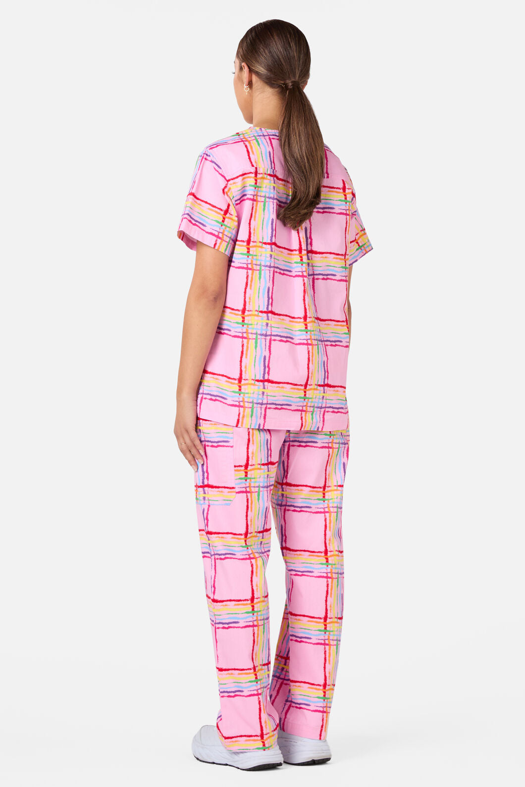Scrubs With Love - Pink Tartan Scrub Set - pink