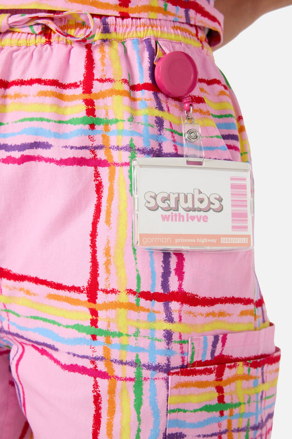 Scrubs With Love - Pink Tartan Scrub Set - pink