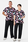 Scrubs With Love - Tech Head Top & Pant Scrub Set - black
