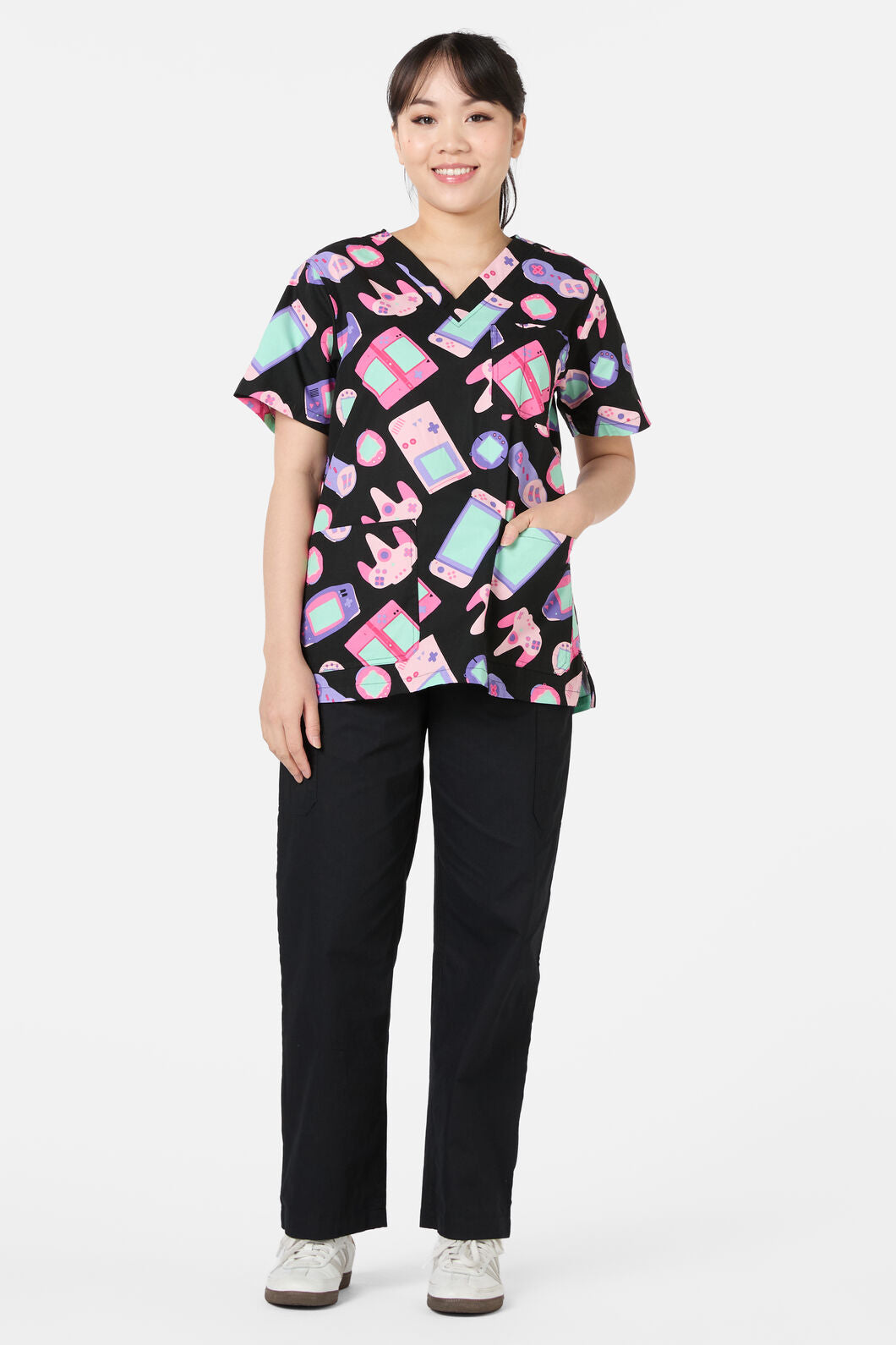 Scrubs With Love - Tech Head Top & Pant Scrub Set - black
