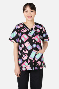 Scrubs With Love - Tech Head Top & Pant Scrub Set - black