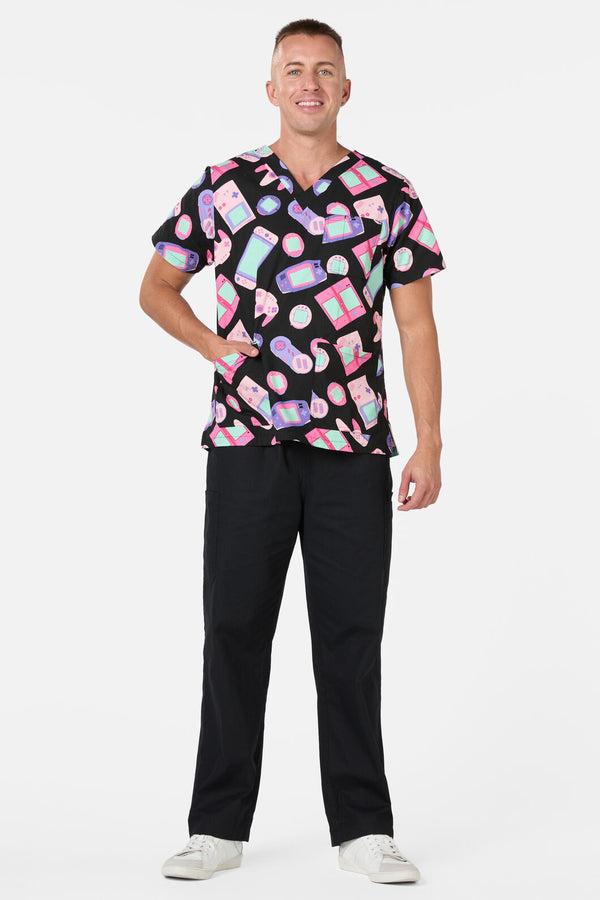 Scrubs With Love - Tech Head Top & Pant Scrub Set - black