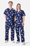 Scrubs With Love - Seagull Scrub Set - navy