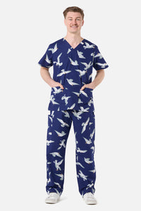 Scrubs With Love - Seagull Scrub Set - navy