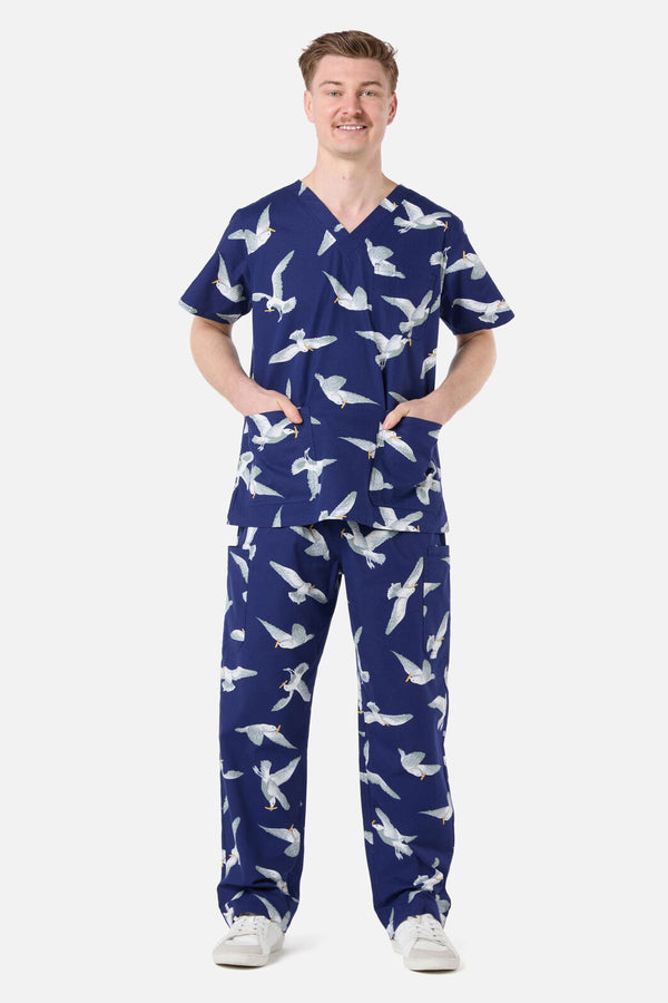 Scrubs With Love - Seagull Scrub Set - navy