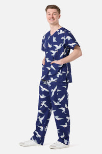 Scrubs With Love - Seagull Scrub Set - navy