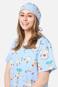 Scrubs With Love - Puddle Duck Scrub Hat - blue