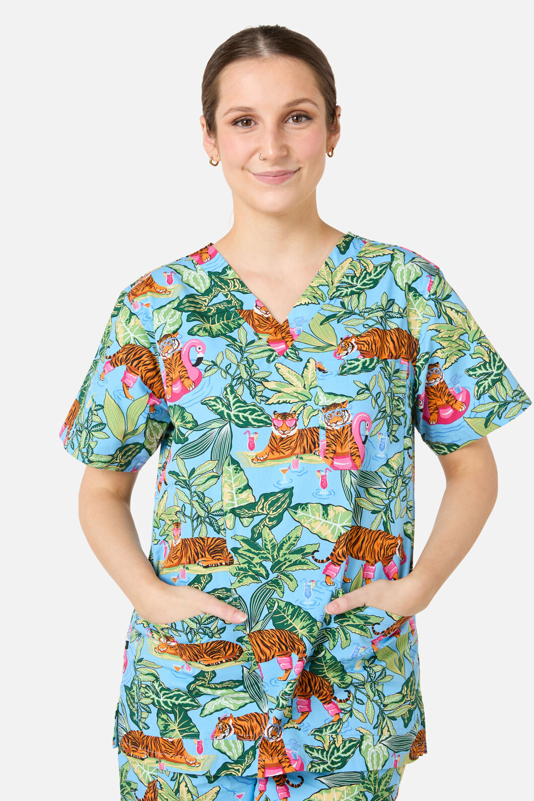 Scrubs With Love - Tiger Pool Scrub set - blue