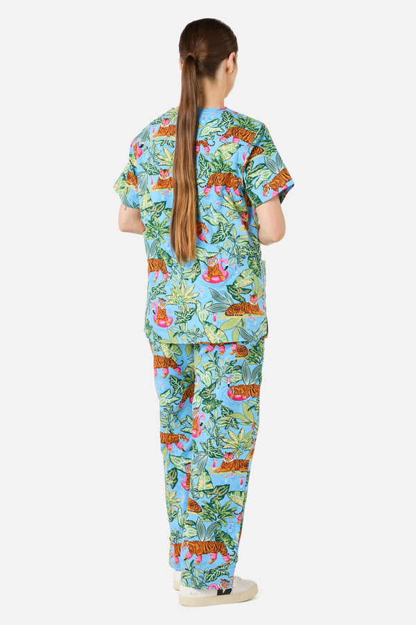 Scrubs With Love - Tiger Pool Scrub set - blue