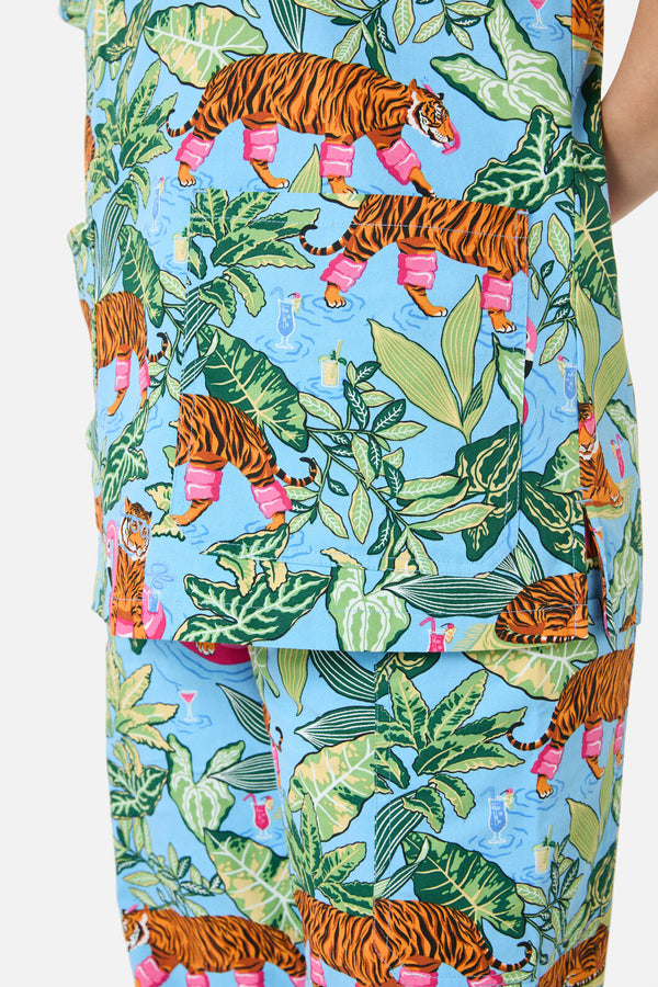 Scrubs With Love - Tiger Pool Scrub set - blue