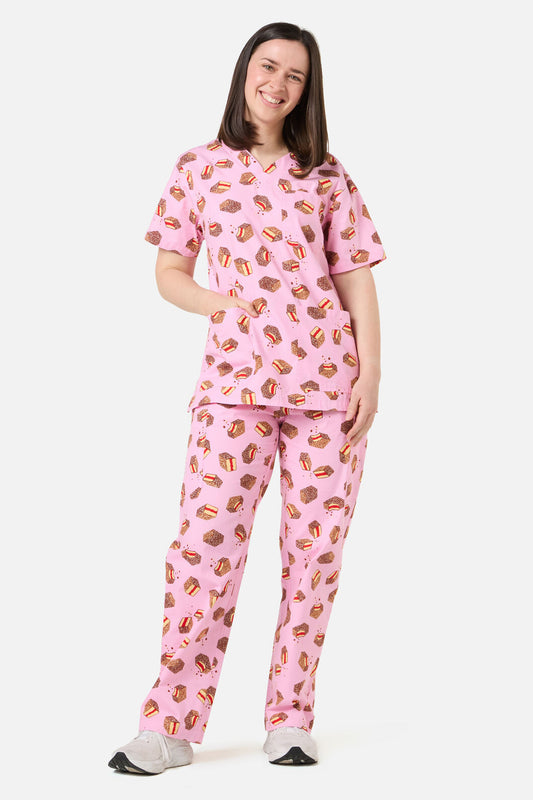 Scrubs With Love - LAMINGTON SCRUB SET - pink
