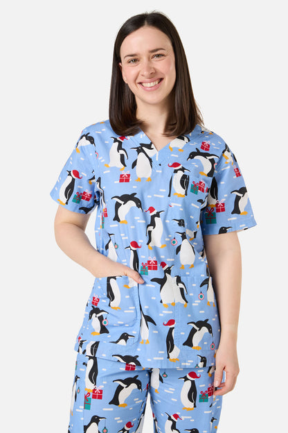 Scrubs With Love - NORTH POLE SCRUB SET - blue