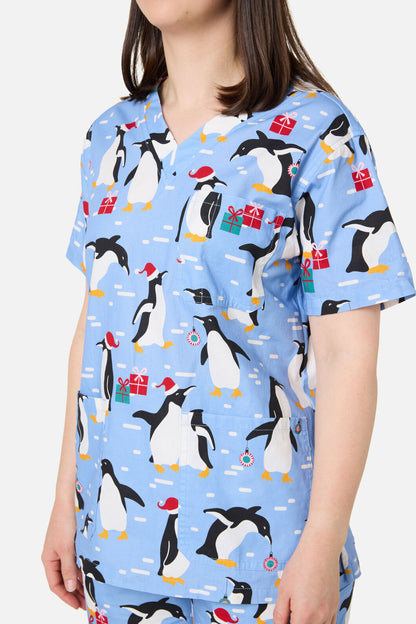 Scrubs With Love - NORTH POLE SCRUB SET - blue