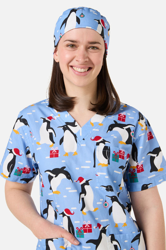 Scrubs With Love - NORTH POLE SCRUB HAT - blue