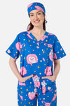 Scrubs With Love - Inside Cuties scrub hat - navy