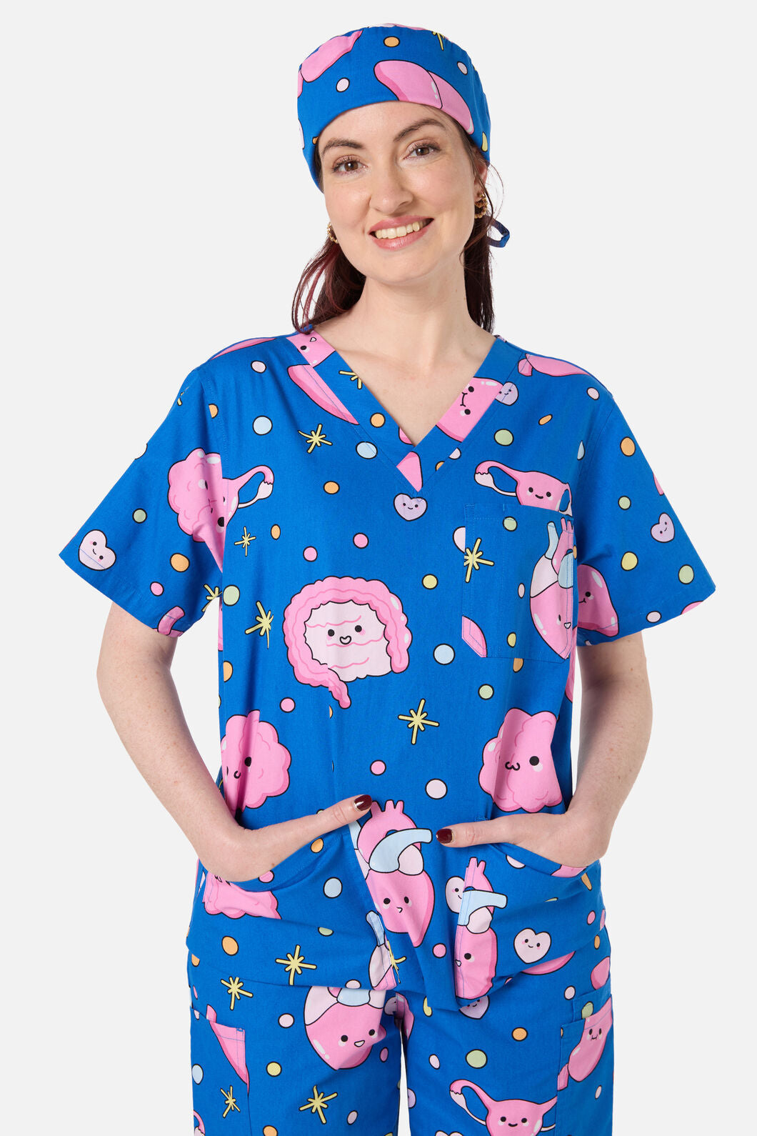 Scrubs With Love - Inside Cuties scrub hat - navy