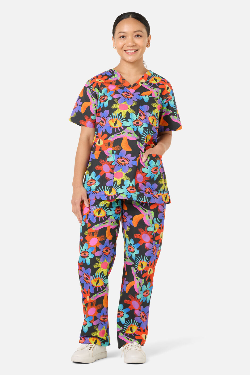 Scrubs With Love - Crazy Flower Scrub Set - multi