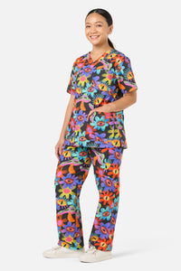 Scrubs With Love - Crazy Flower Scrub Set - multi