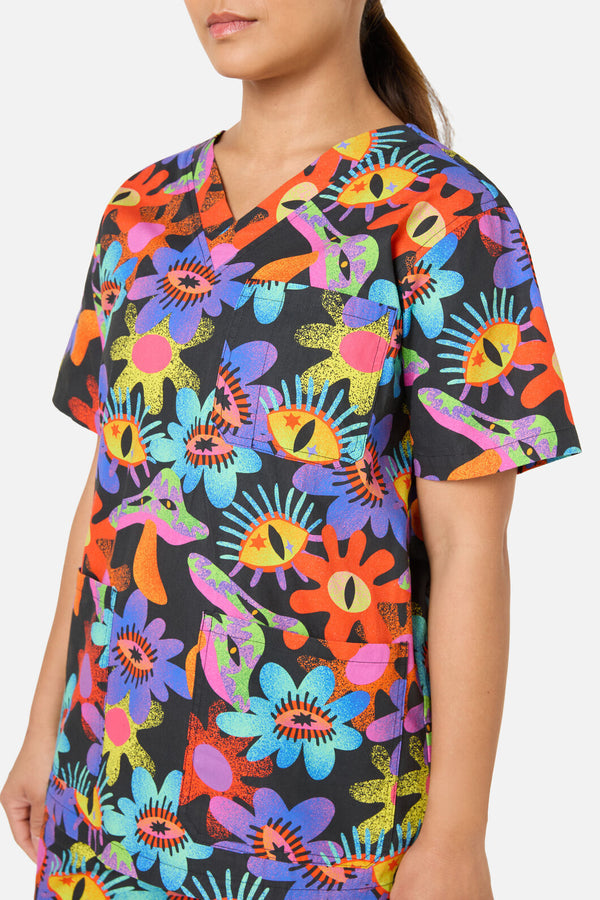 Scrubs With Love - Crazy Flower Scrub Set - multi